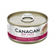 Canagan 雞肉伴牛肉 無穀物貓罐頭 75g x 12罐 [24罐折扣優惠$324]